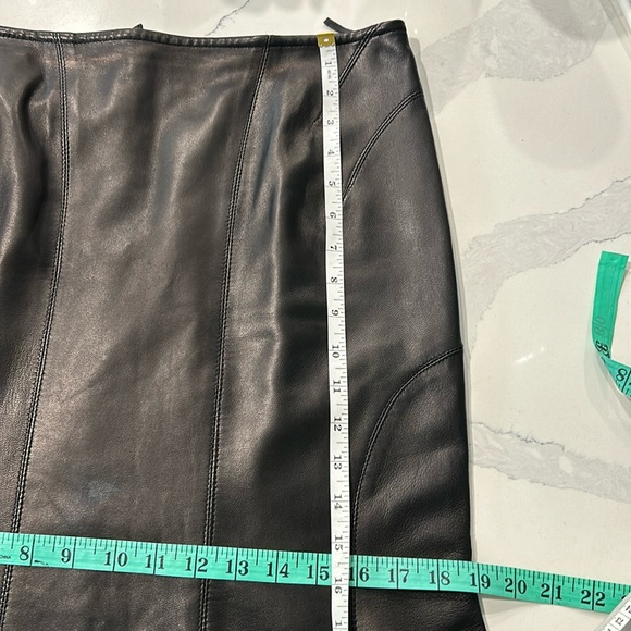 Izzy Camilleri Flared Tulip Profile Leather Midi Skirt - Picture 11 of 15